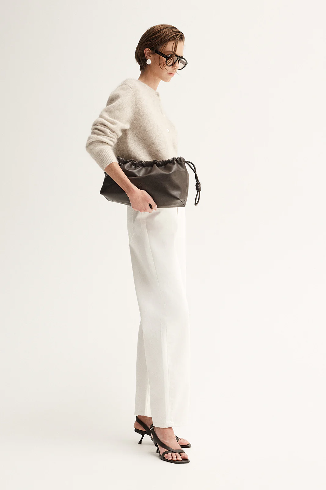 Abigail Knit Cardigan White Marle - Image 4