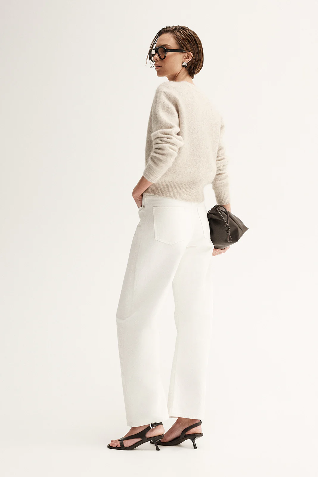 Abigail Knit Cardigan White Marle - Image 5