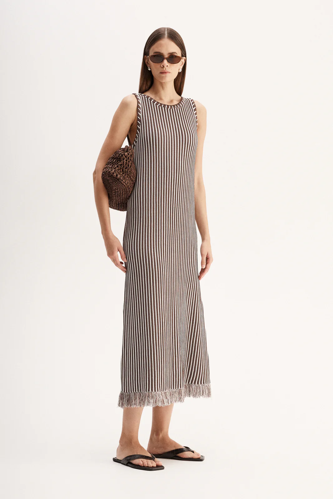 Alessandra Maxi Dress Chocolate Stripe - Image 4