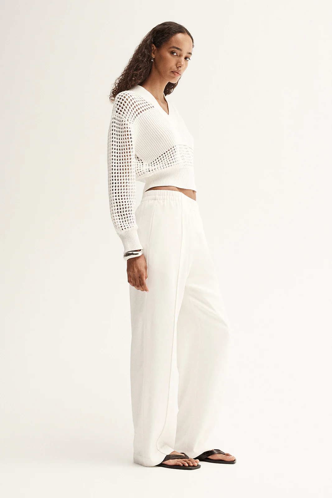 Aria Crochet Knit Jumper White - Image 5
