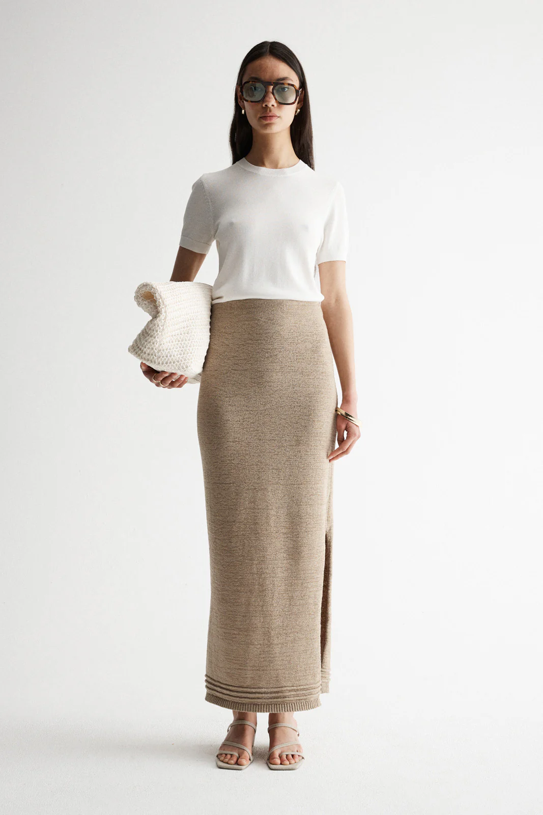 Arnu Knit Skirt Taupe - Image 2