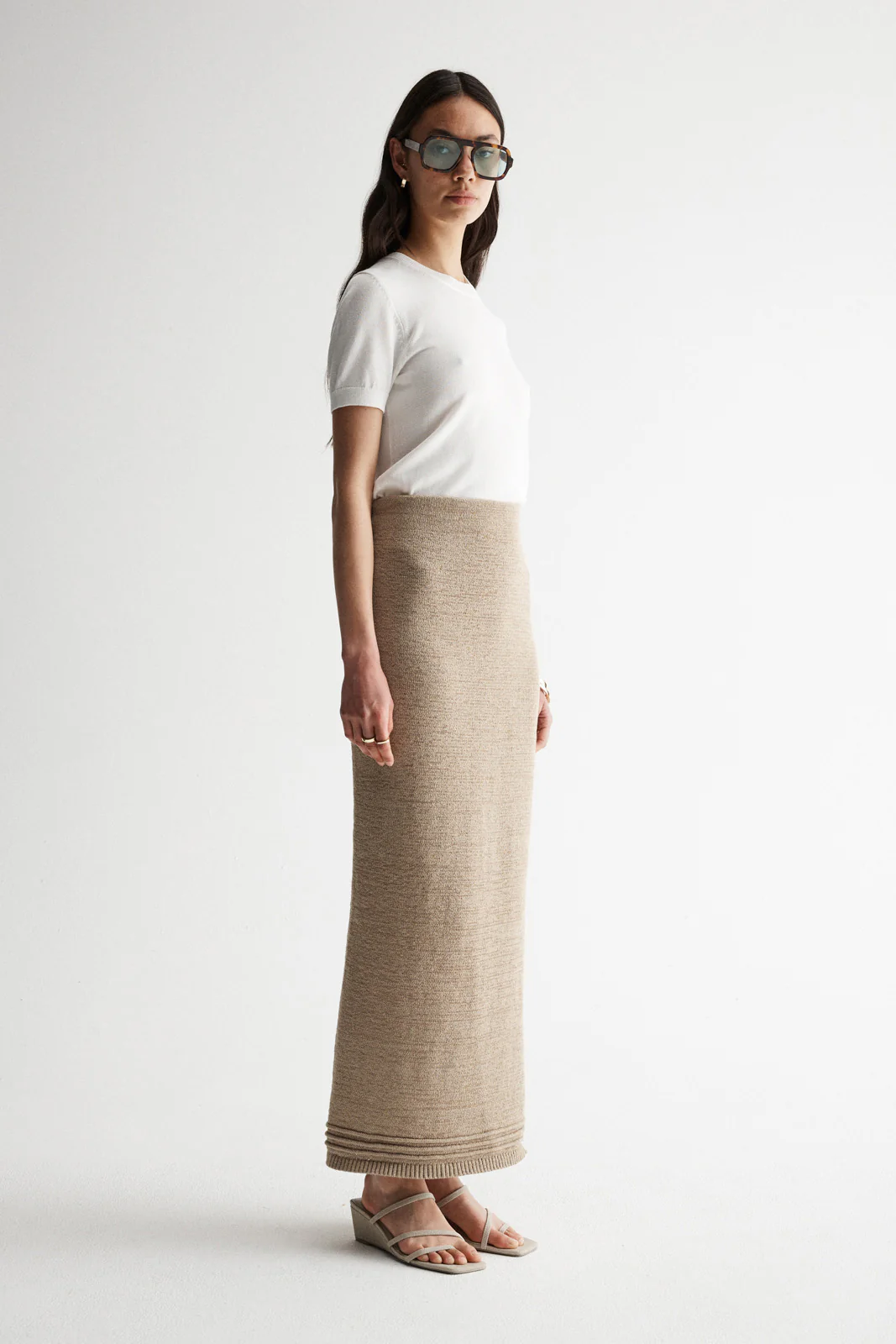 Arnu Knit Skirt Taupe - Image 3