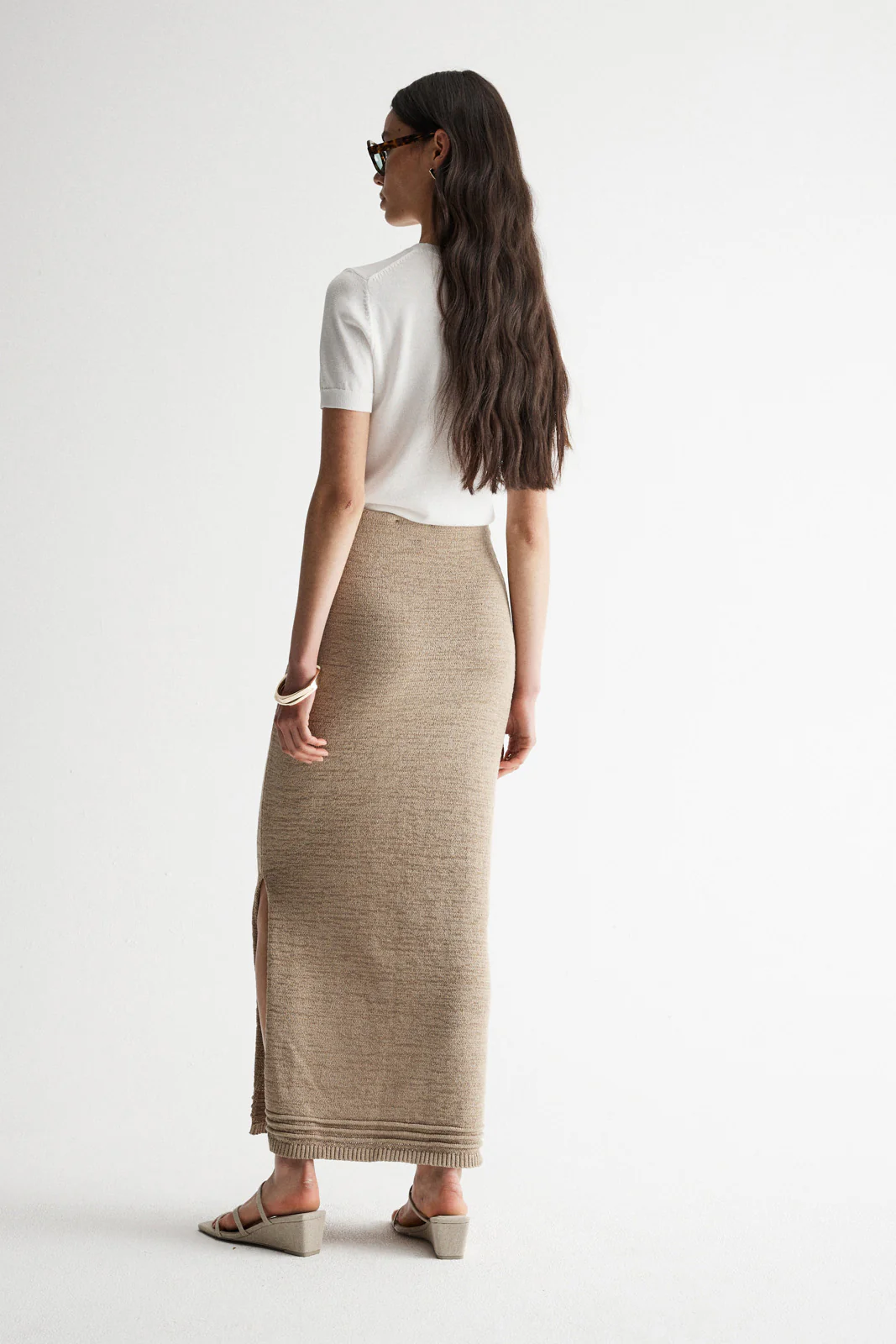 Arnu Knit Skirt Taupe - Image 4