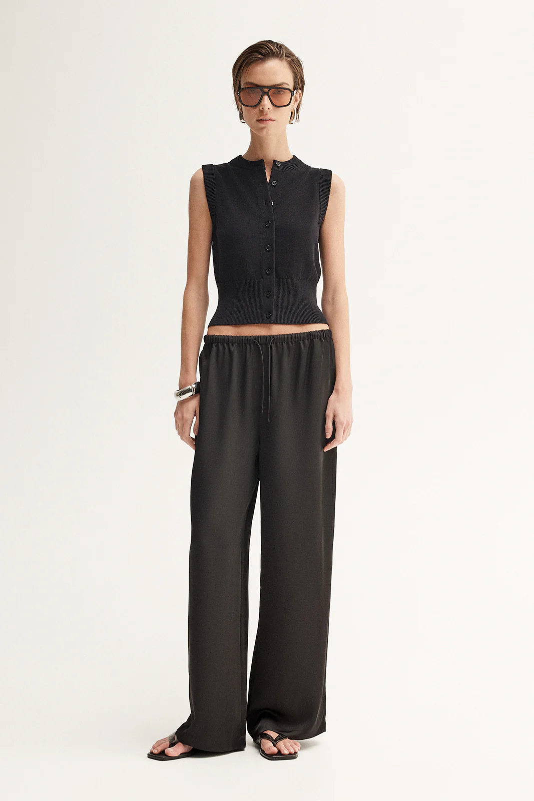 Clyde Knit Vest Top Black