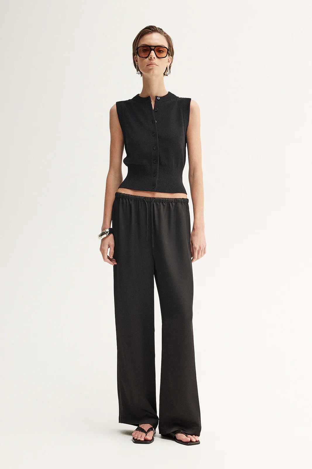 Clyde Knit Vest Top Black - Image 3