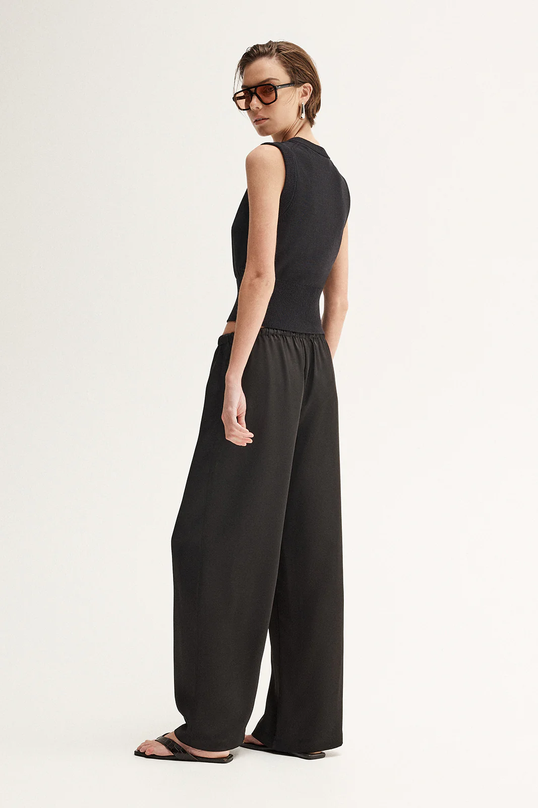 Clyde Knit Vest Top Black - Image 5