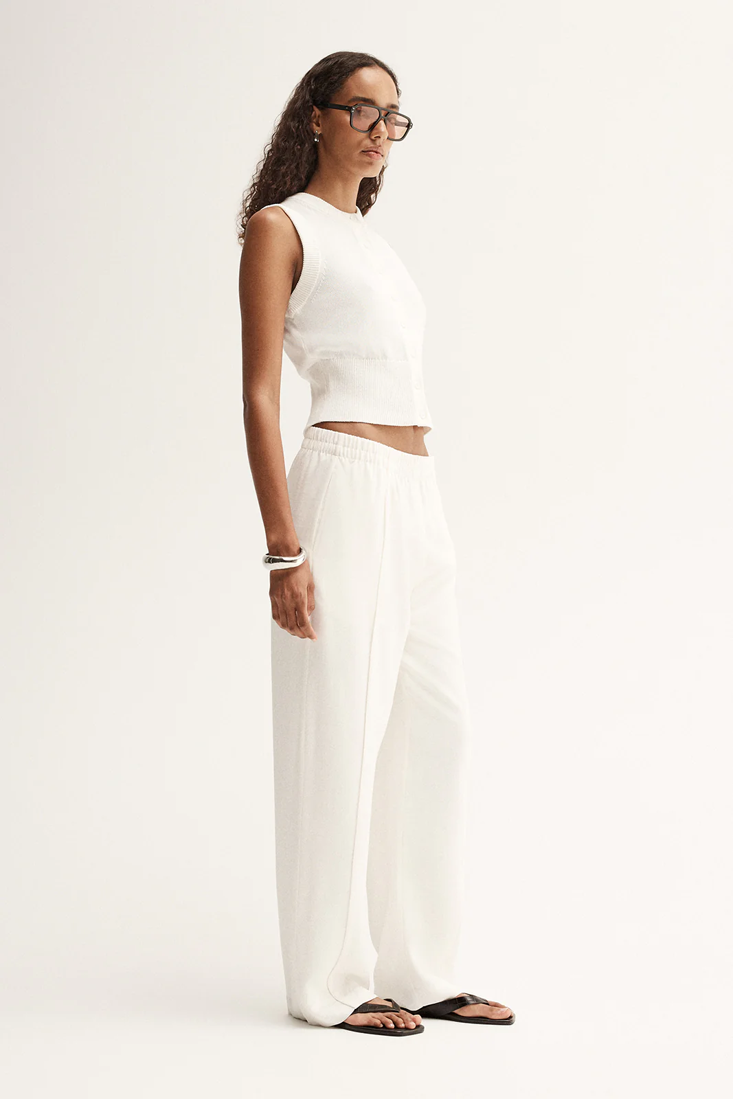 Clyde Knit Vest Top White - Image 4