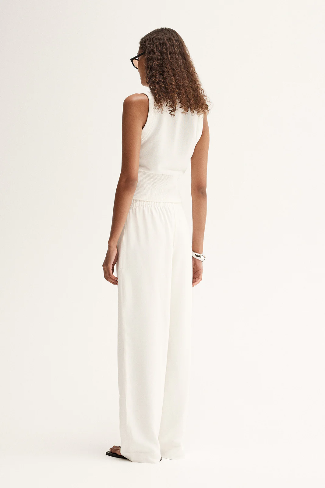 Clyde Knit Vest Top White - Image 5