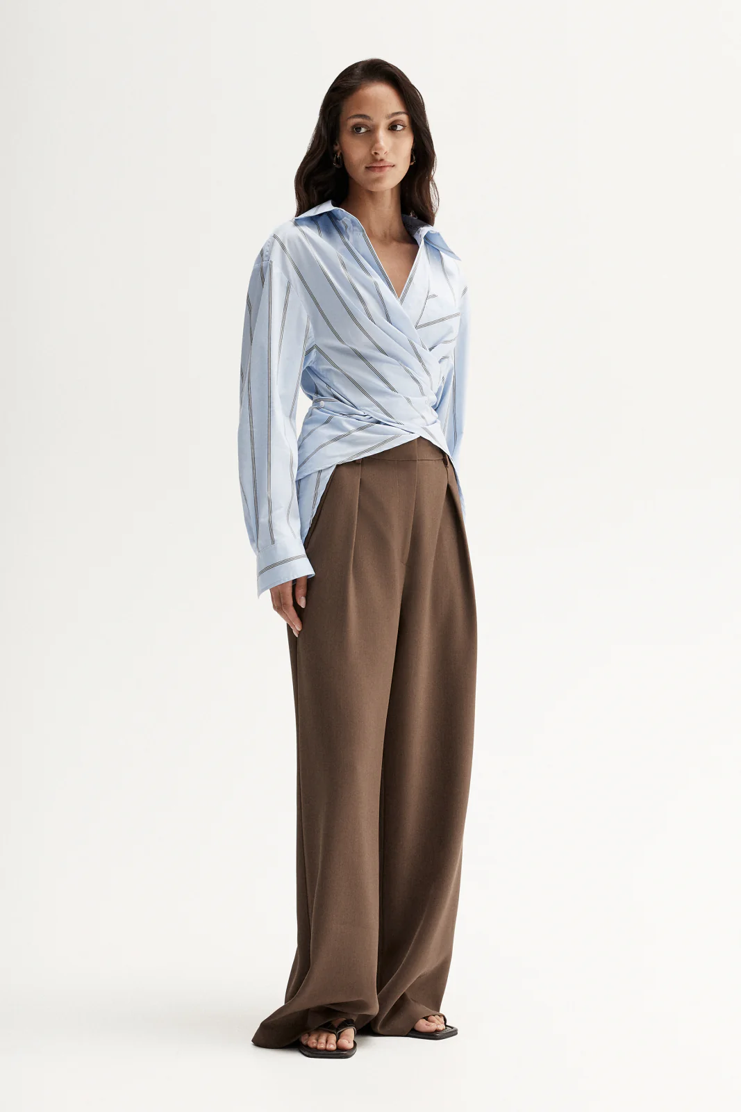 Dominic Wrap Shirt Blue Stripe - Image 4