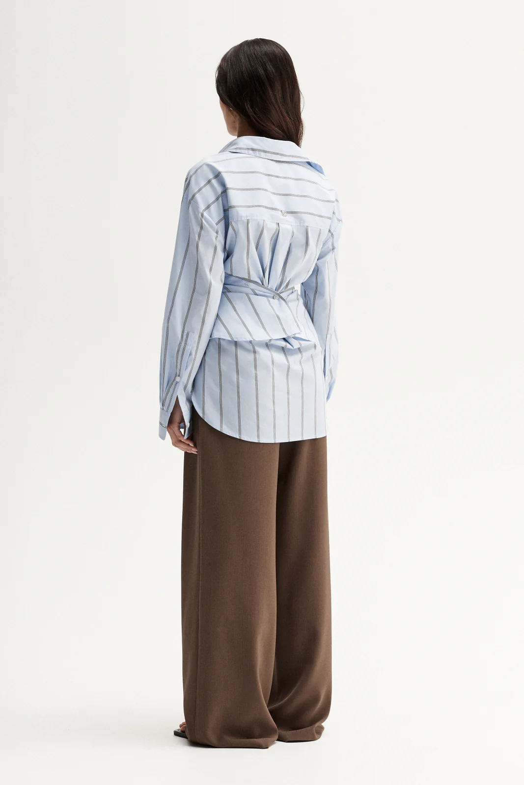 Dominic Wrap Shirt Blue Stripe - Image 5