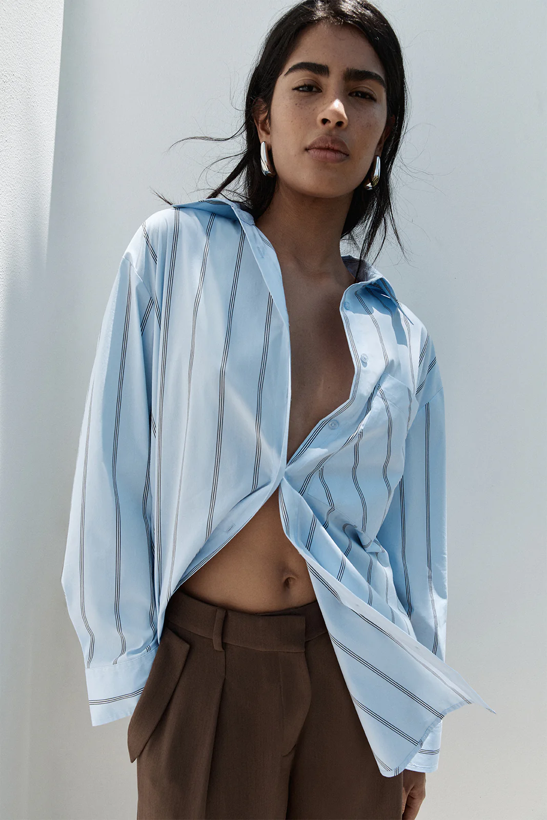 Dominic Wrap Shirt Blue Stripe - Image 6