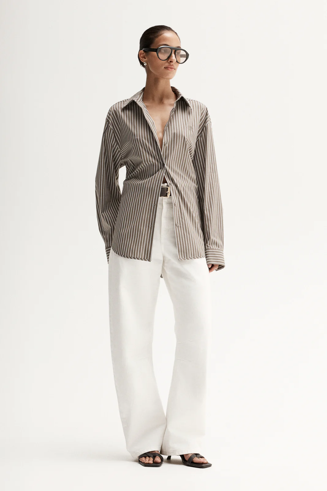 Emry Stripe Shirt Taupe Stripe