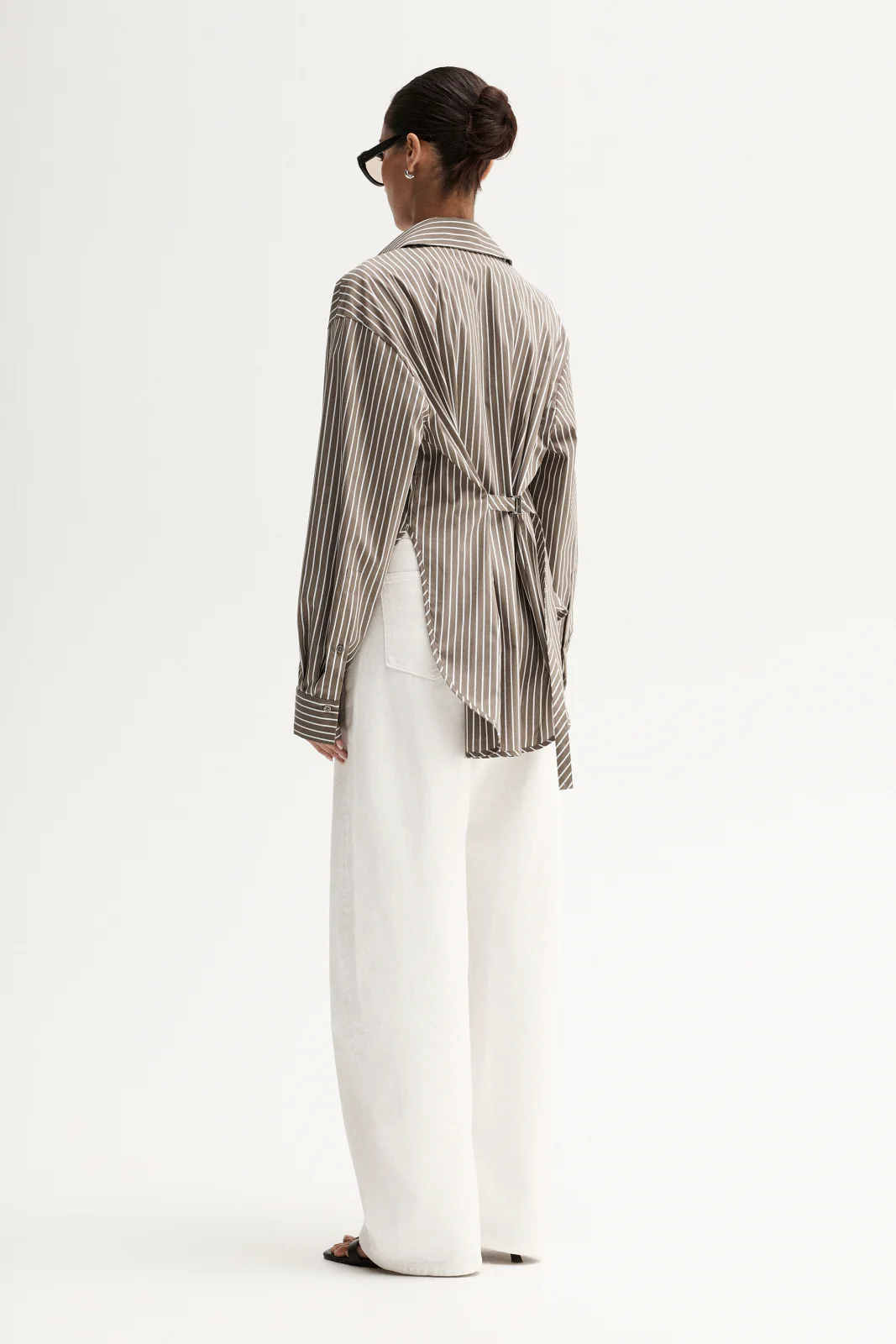 Emry Stripe Shirt Taupe Stripe - Image 4