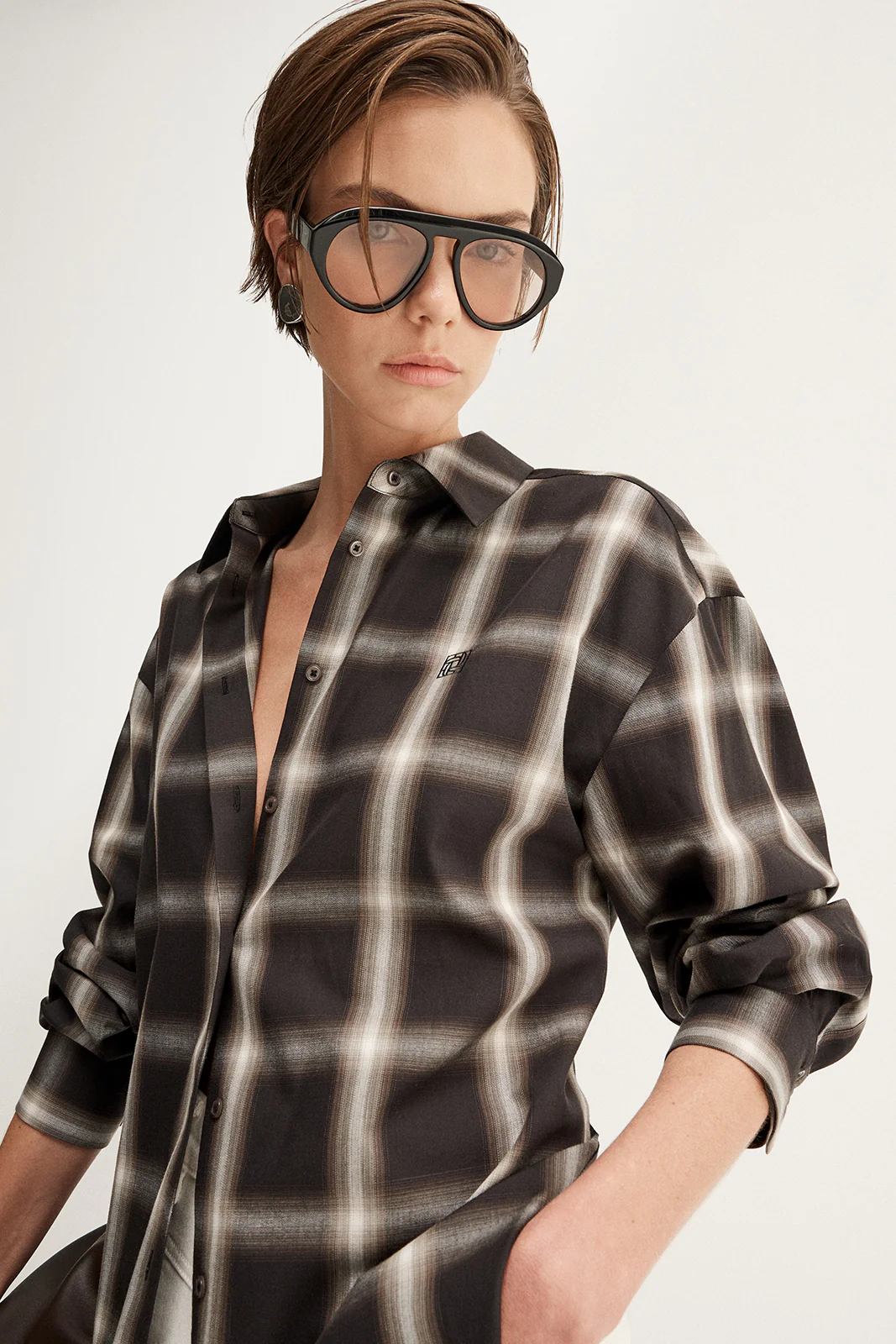Esme Shirt Brown Check - Image 4
