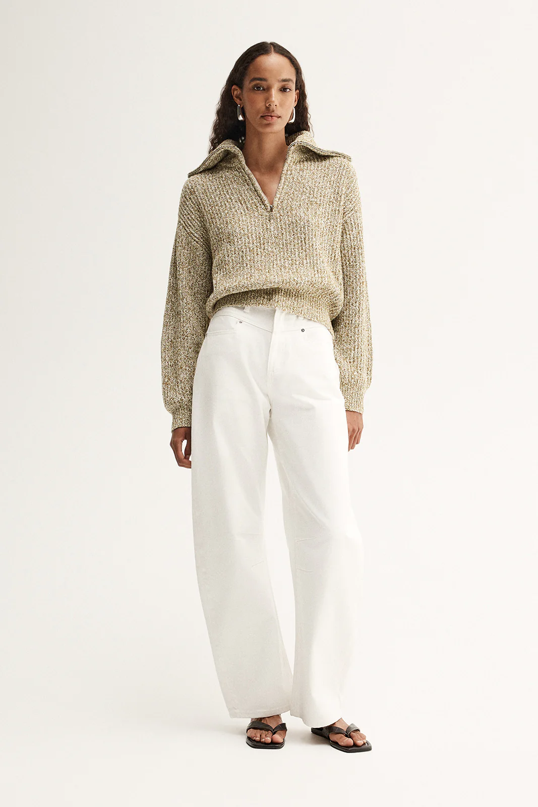 Harrie Zip Jumper Moss Marle - Image 3