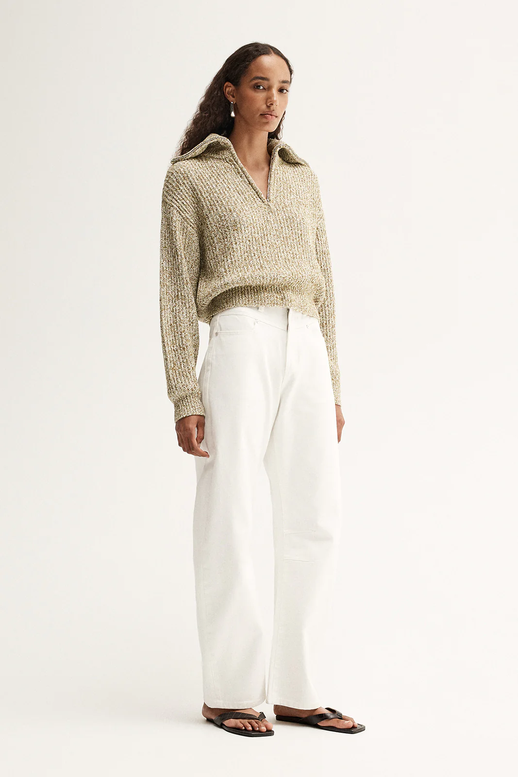Harrie Zip Jumper Moss Marle - Image 4