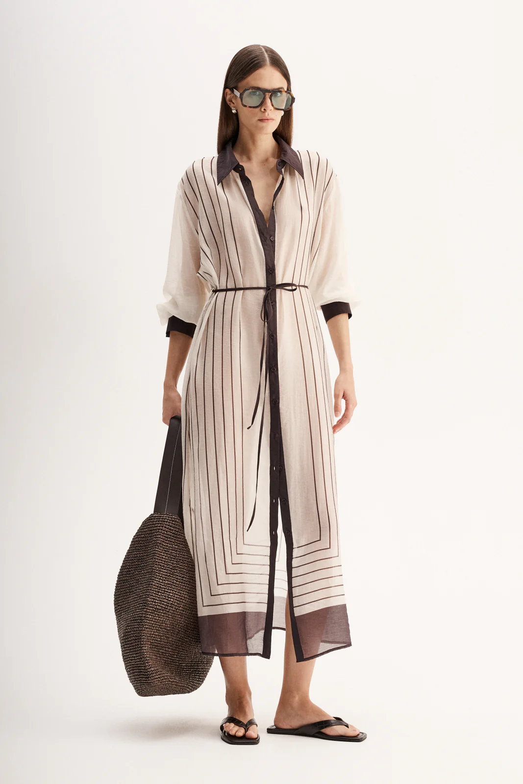 Havana Maxi Dress Chocolate Stripe - Image 3