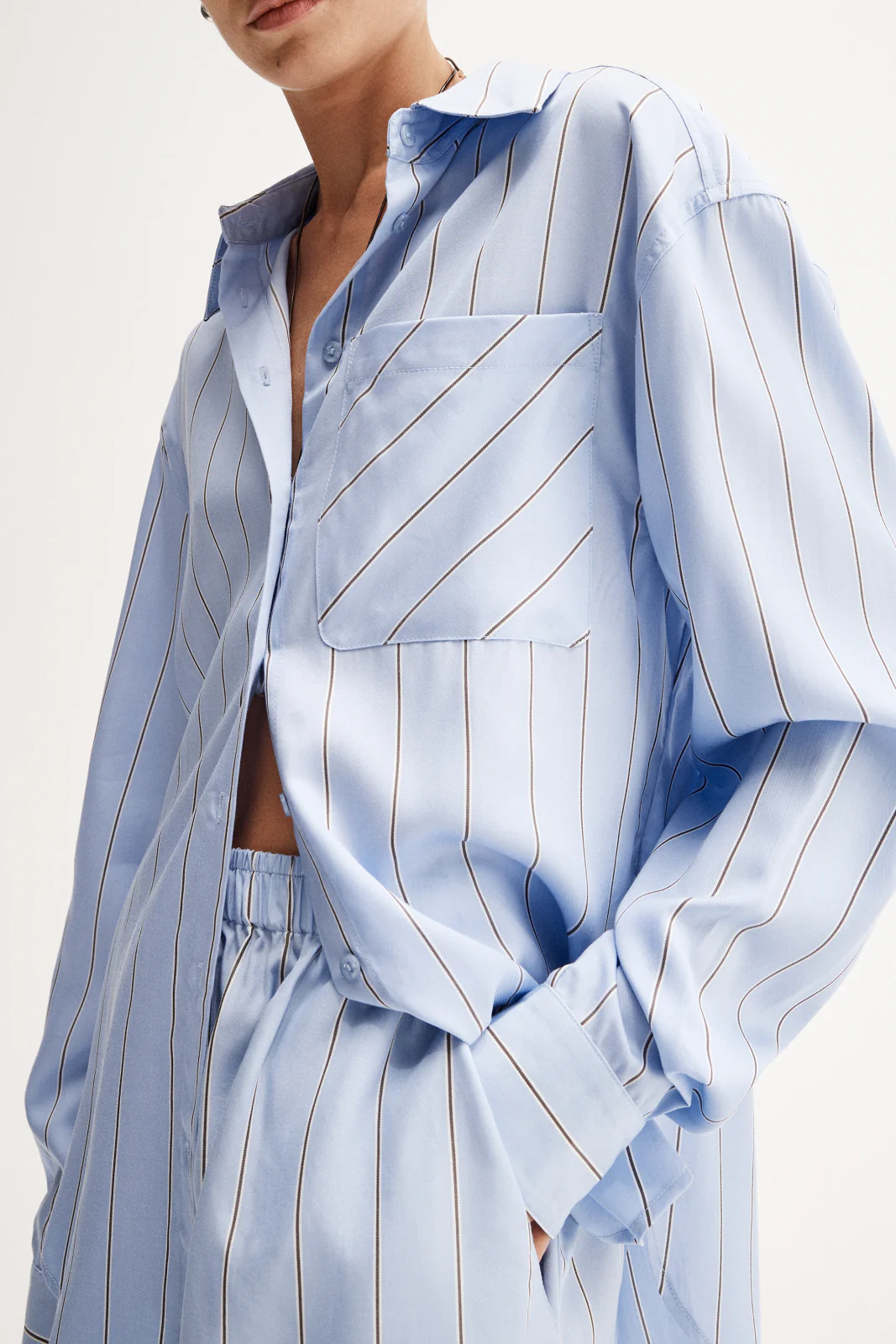 Henry Stripe Shirt Blue Stripe - Image 3
