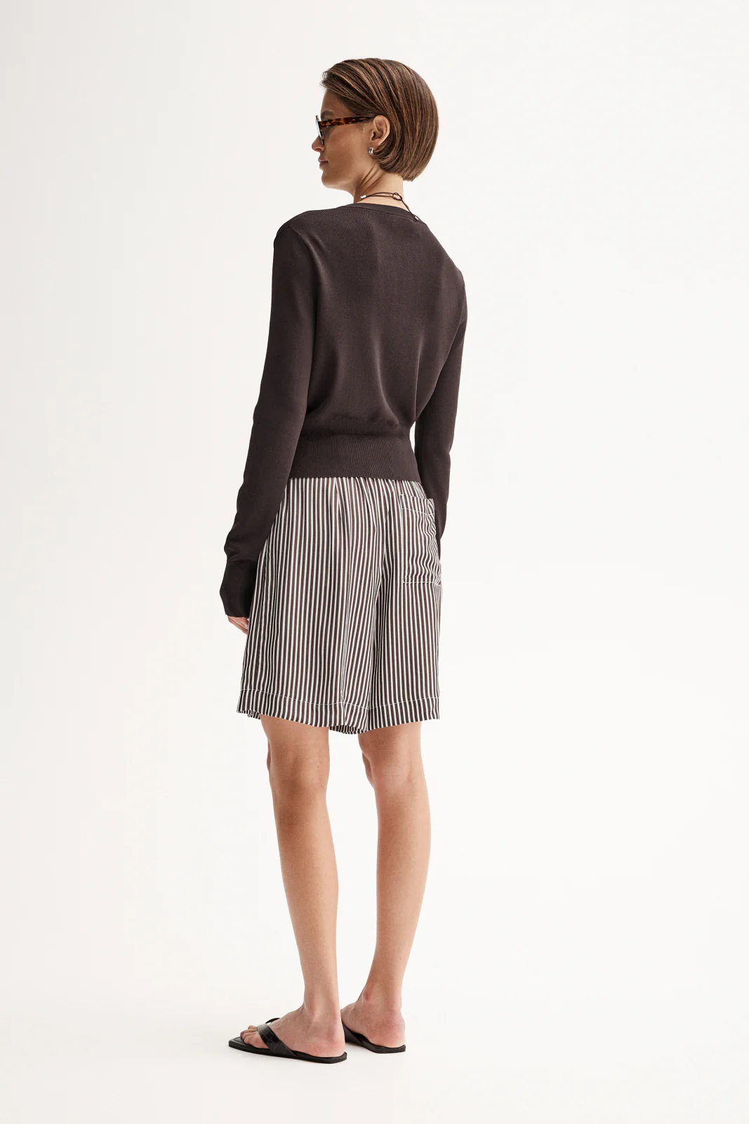 Jamie Stripe Short Brown Stripe - Image 3