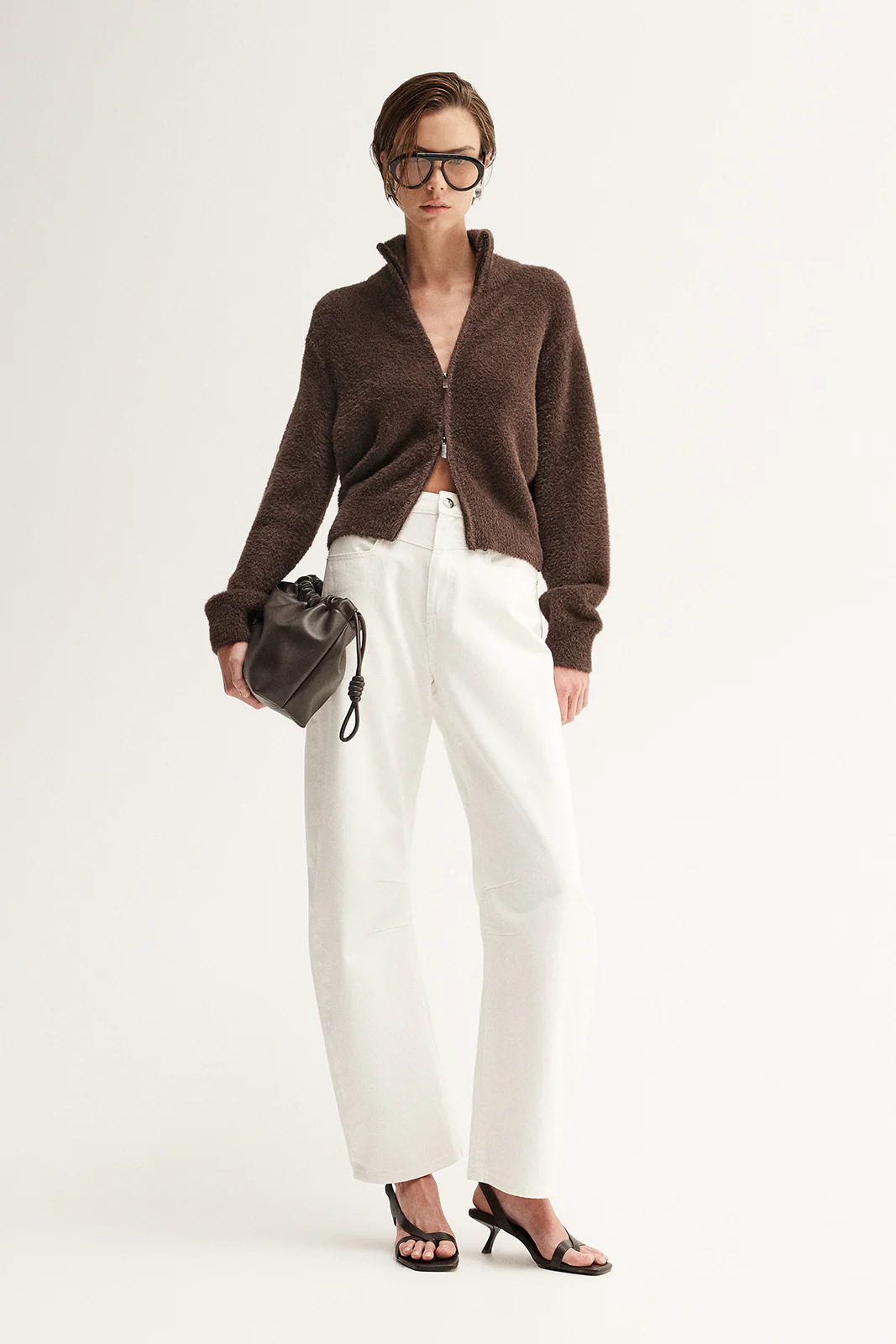 Leon Knit Cardigan Chocolate - Image 3