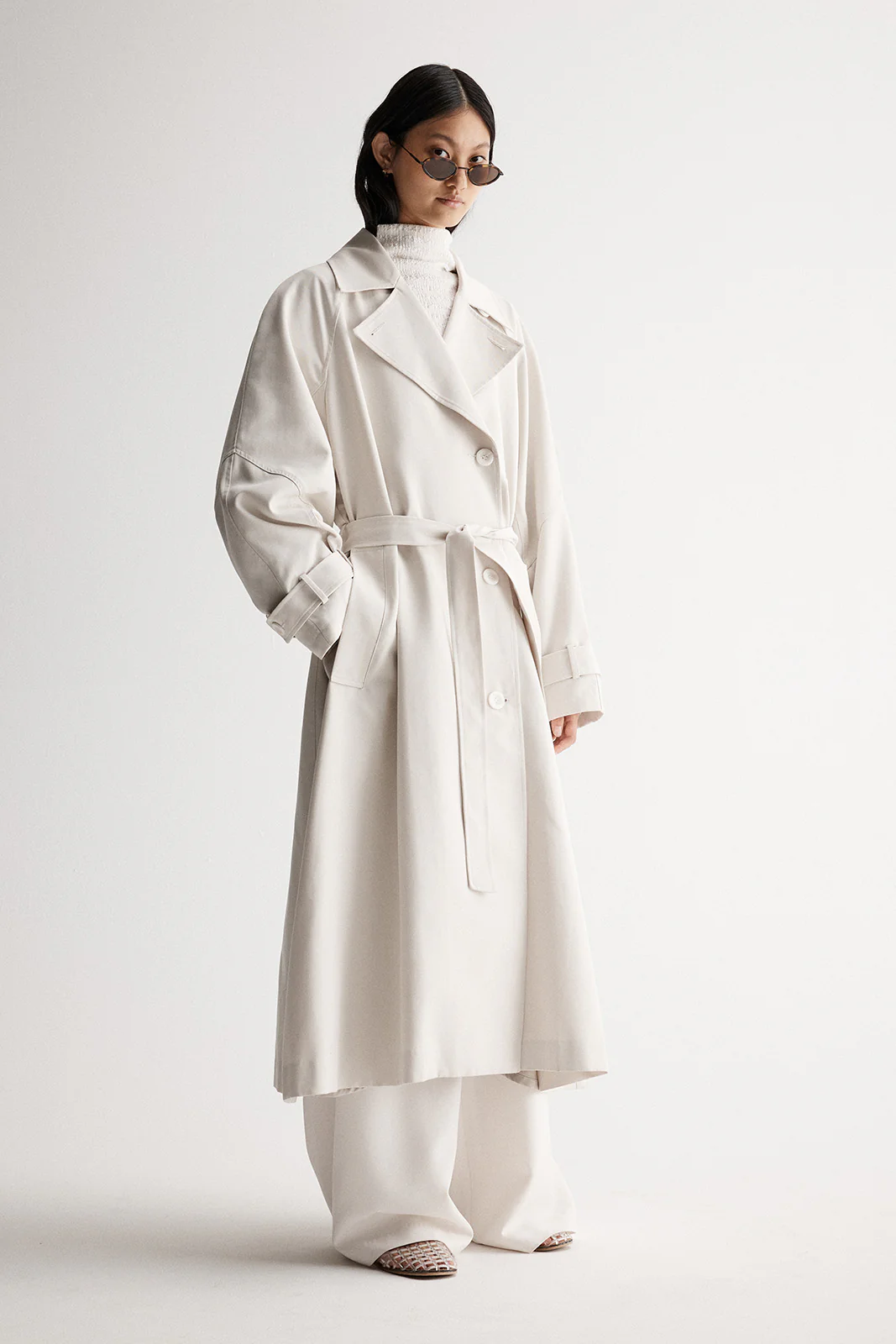 Leonora Trench Coat Bone - Image 3