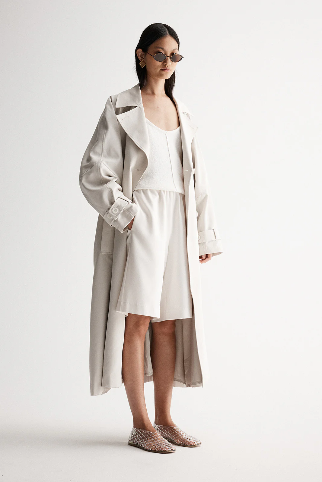 Leonora Trench Coat Bone - Image 6