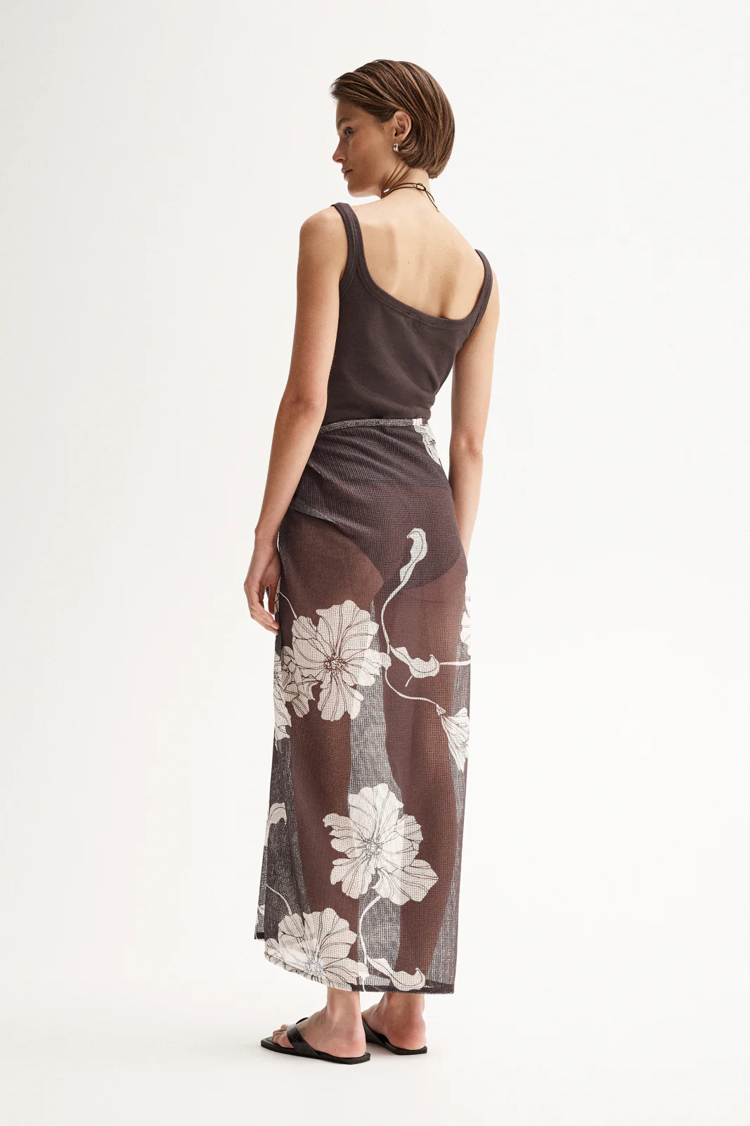 Lilian Sarong Chocolate Floral Print - Image 5