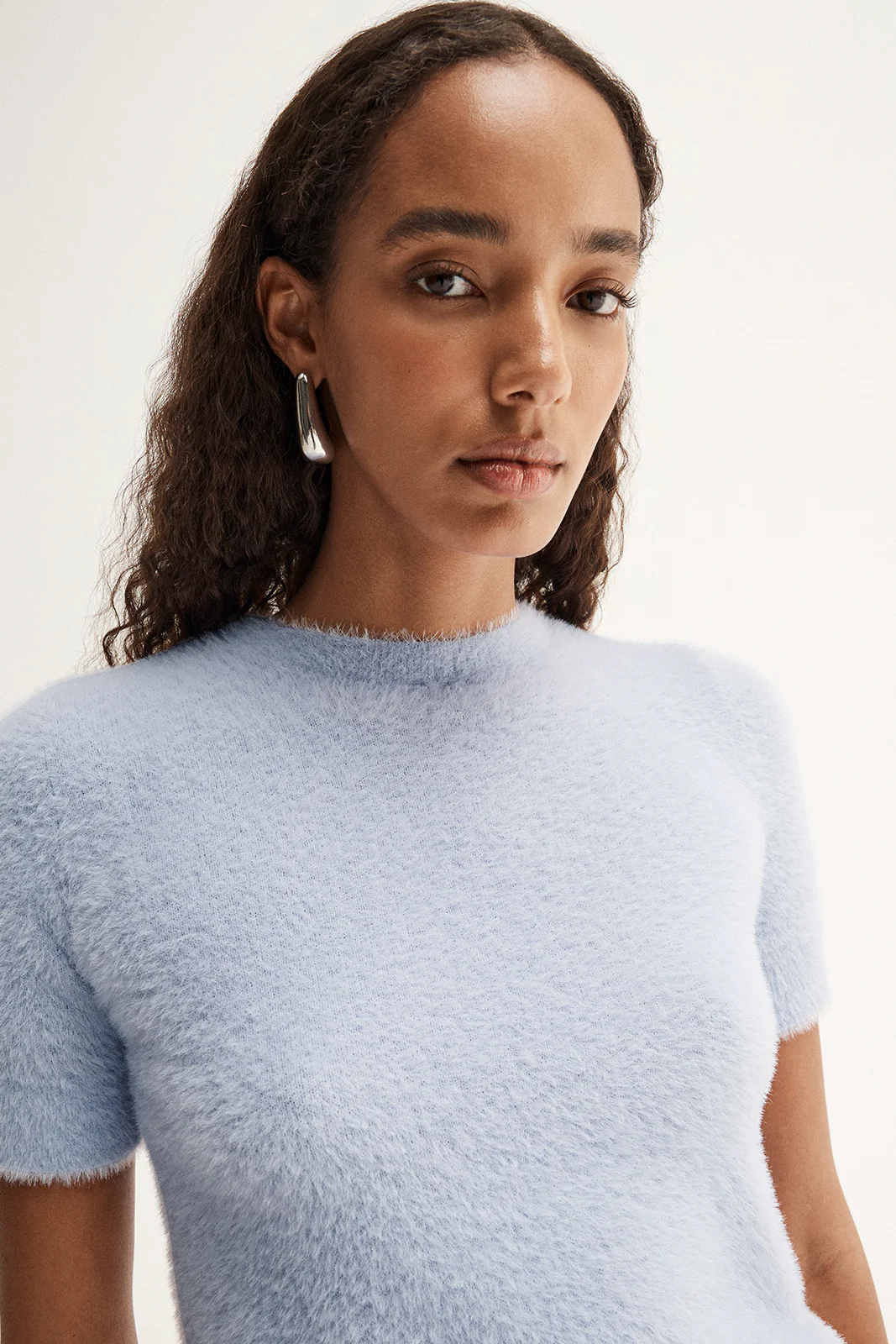 Mochi Knit Tee Pale Blue
