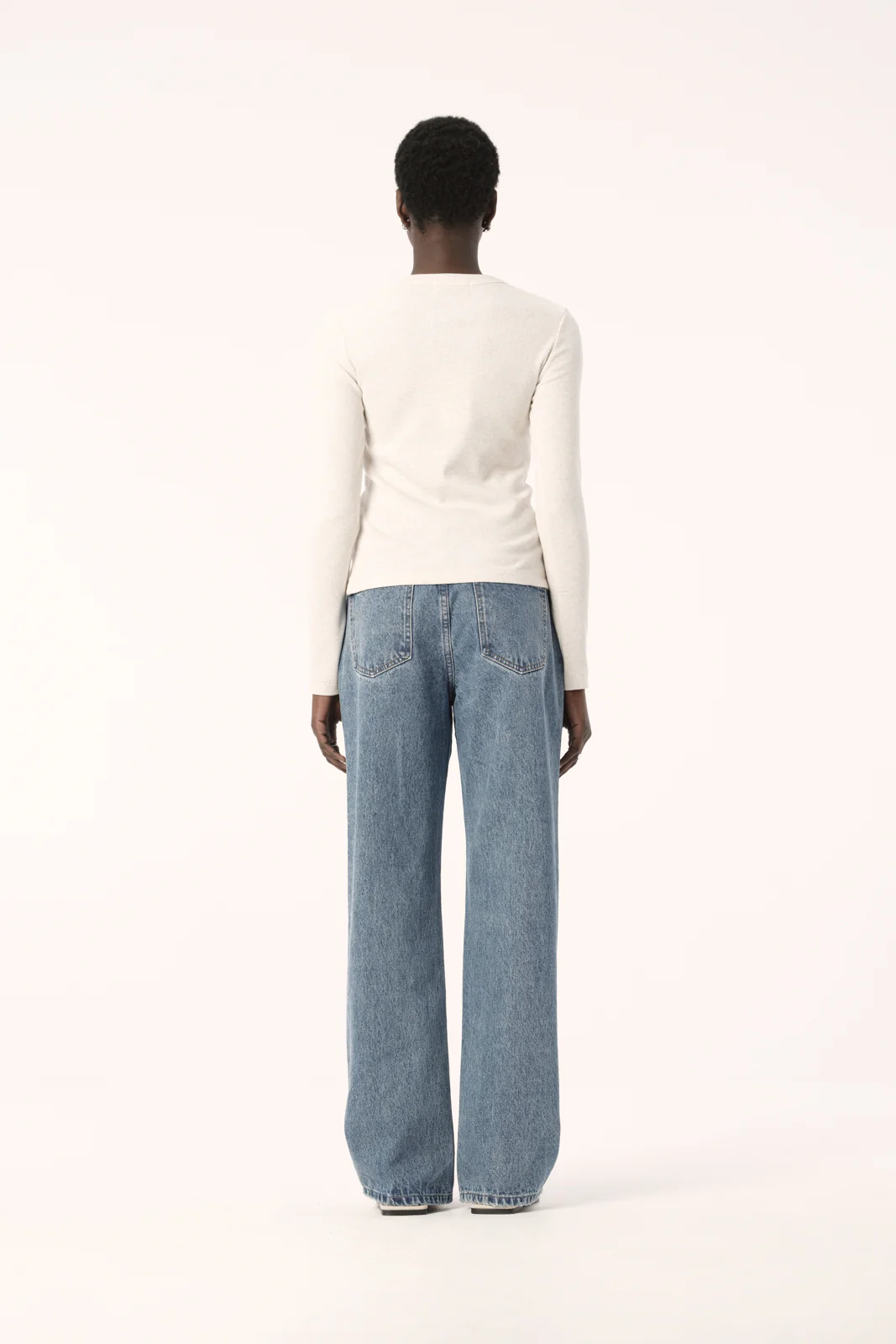 Nola Long Sleeve Top White Marle - Image 5