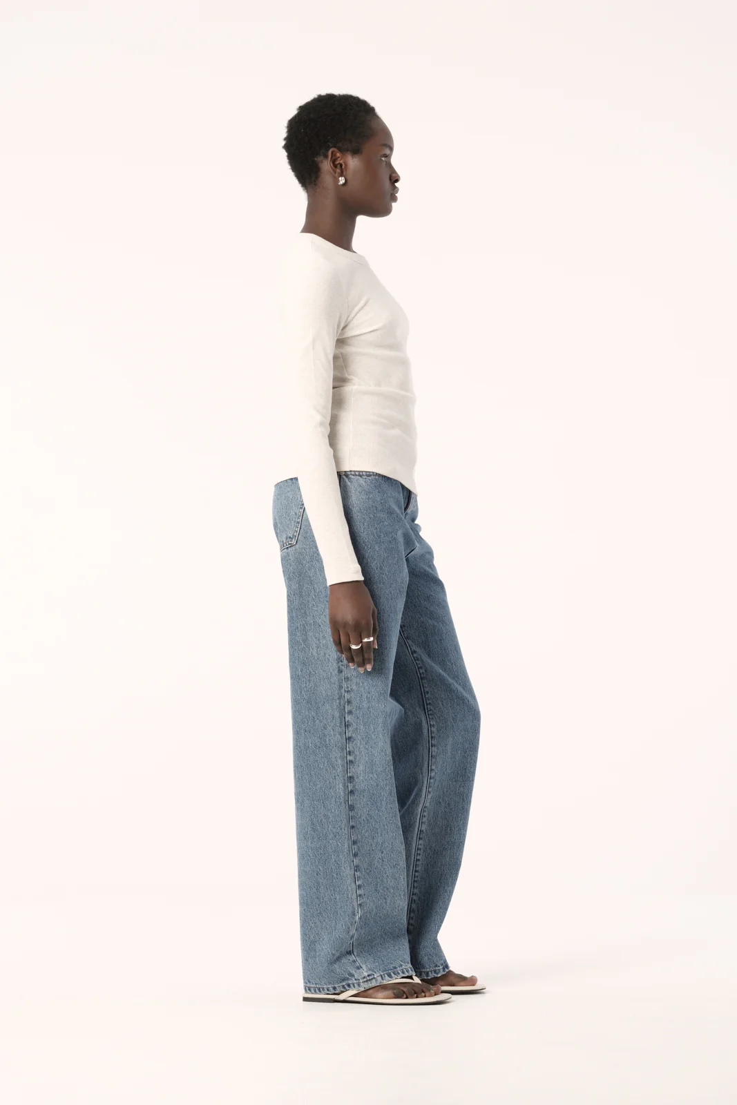 Nola Long Sleeve Top White Marle - Image 6