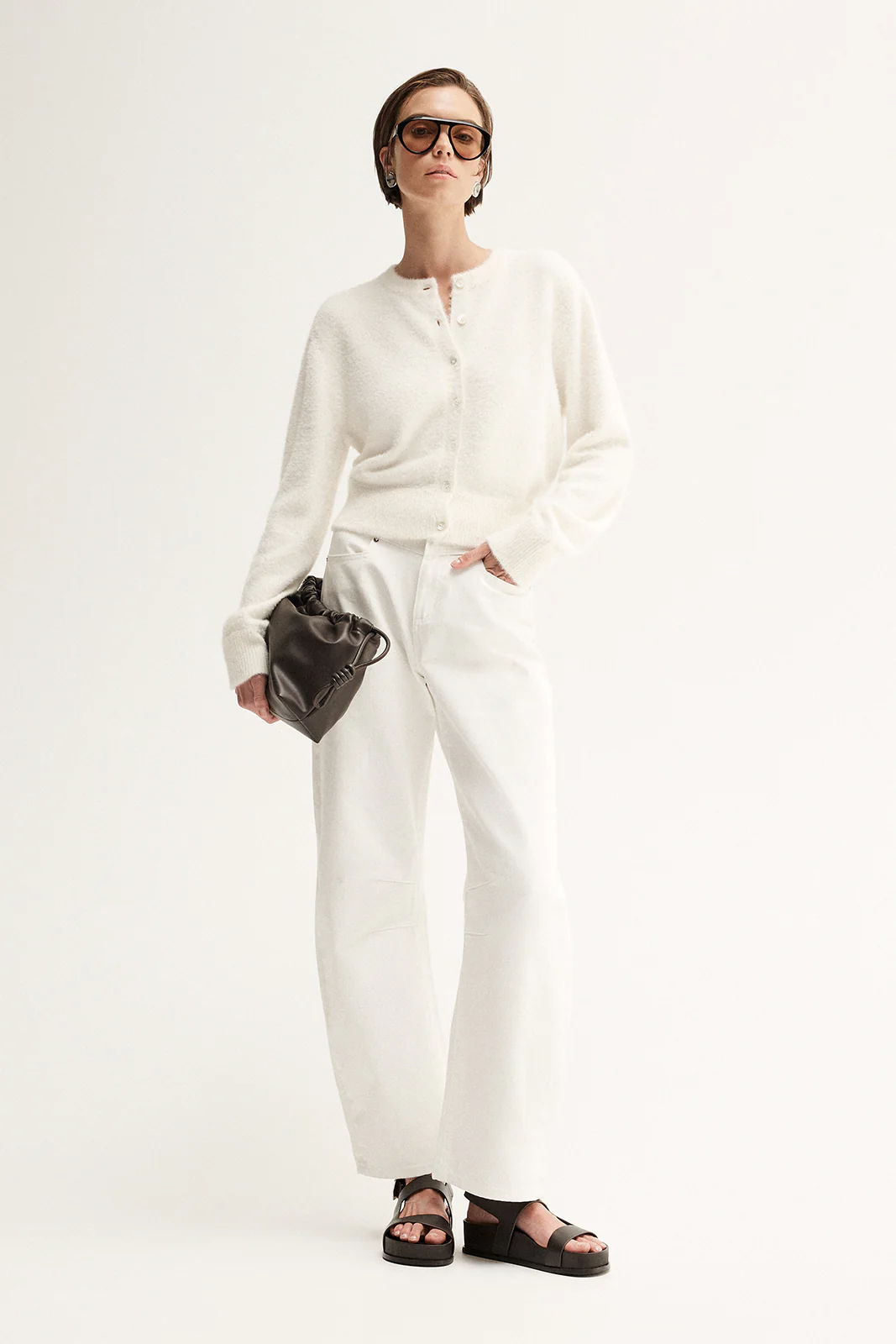 Posie Knit Cardigan White - Image 3
