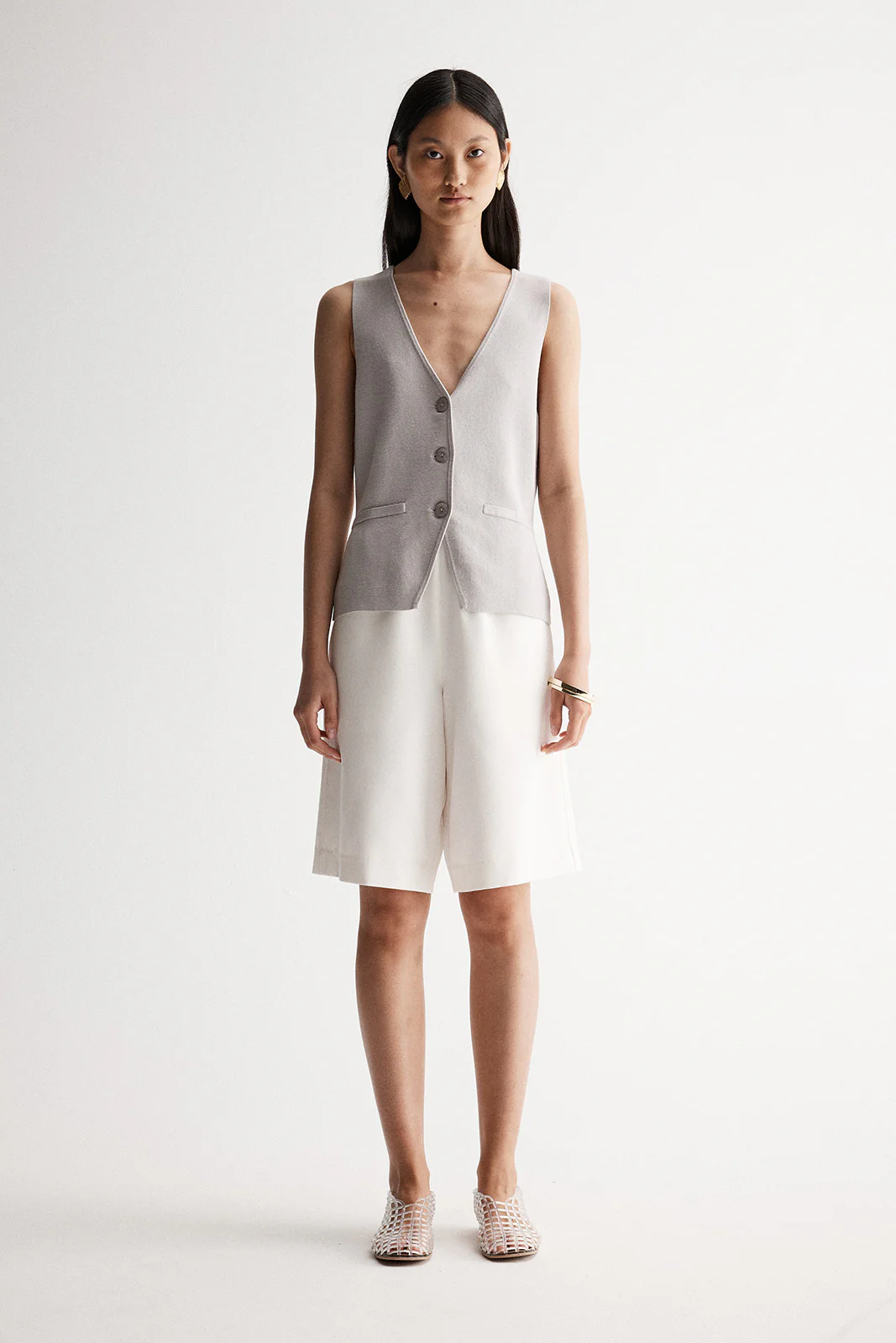 Quincey Knit Vest Stone