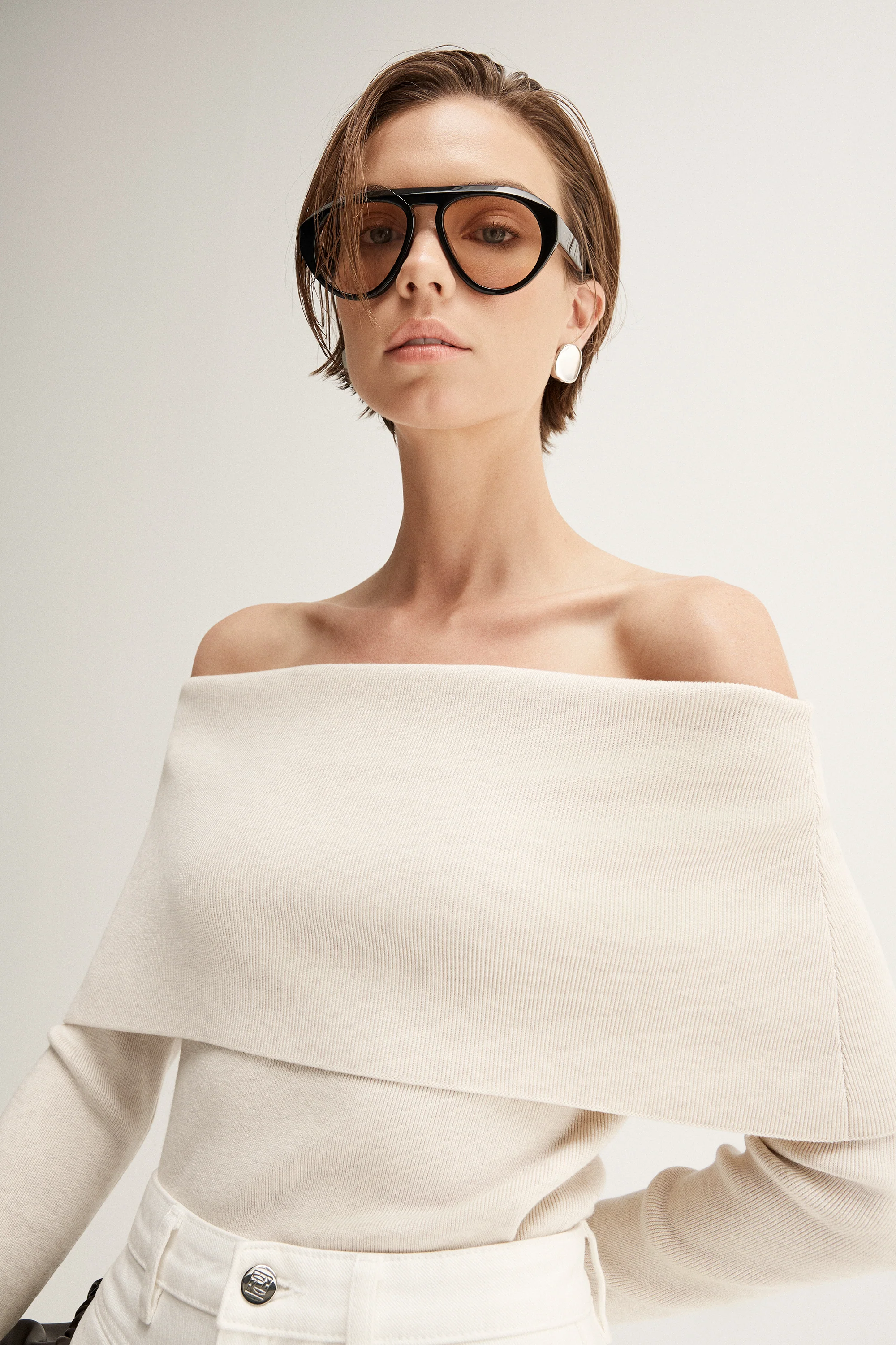 Sadie Knit Top Oatmarle - Image 2