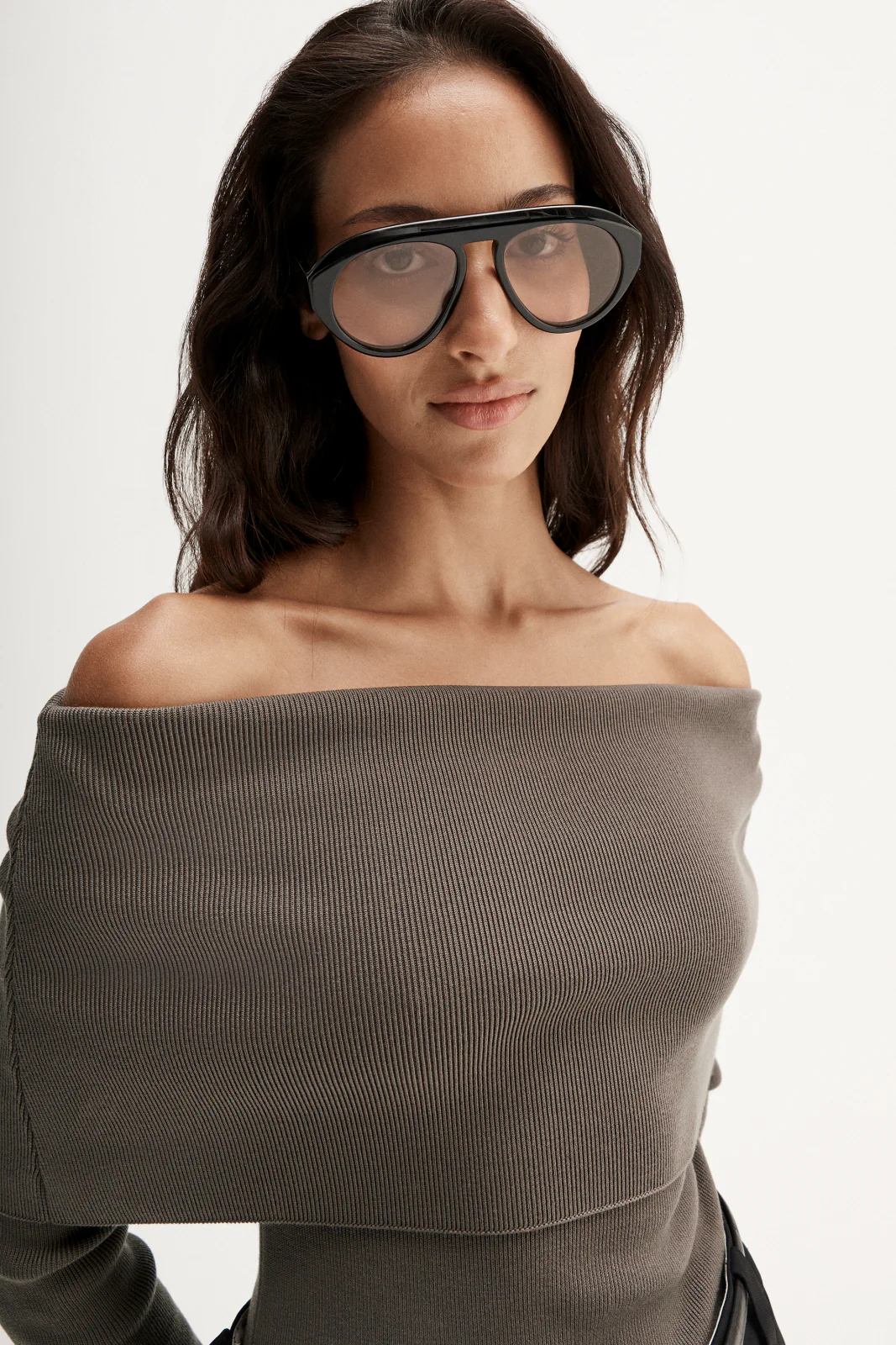 Sadie Knit Top Taupe - Image 2