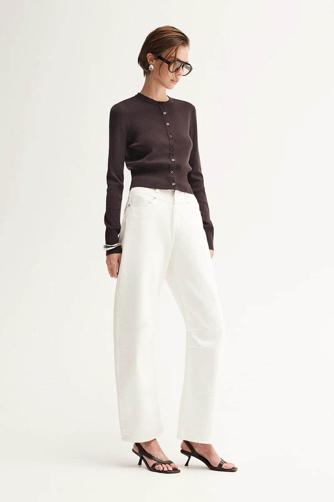 Victoria Knit Cardigan Chocolate - Image 3
