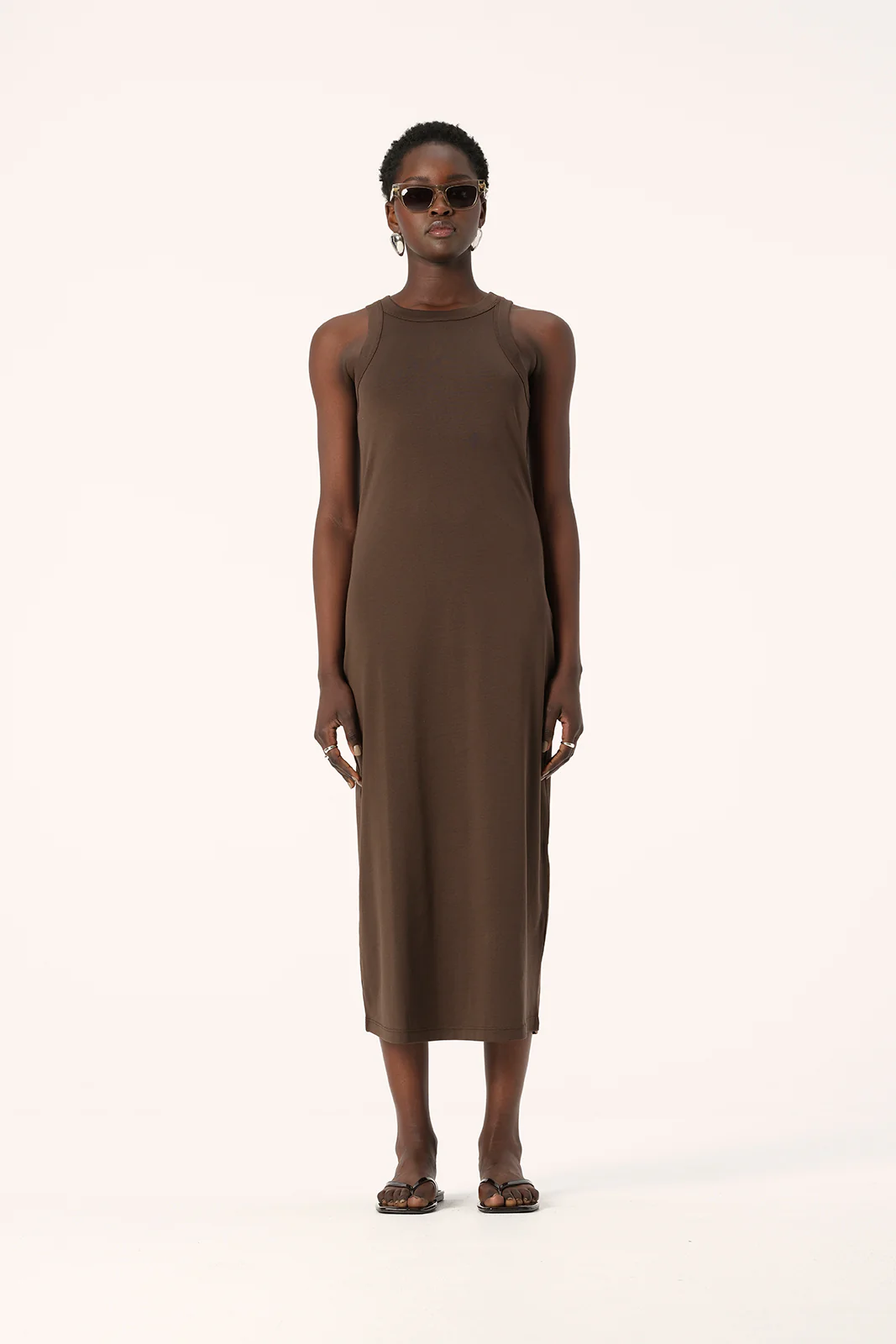 Zoe Tank Dress Chocolate - Image 3