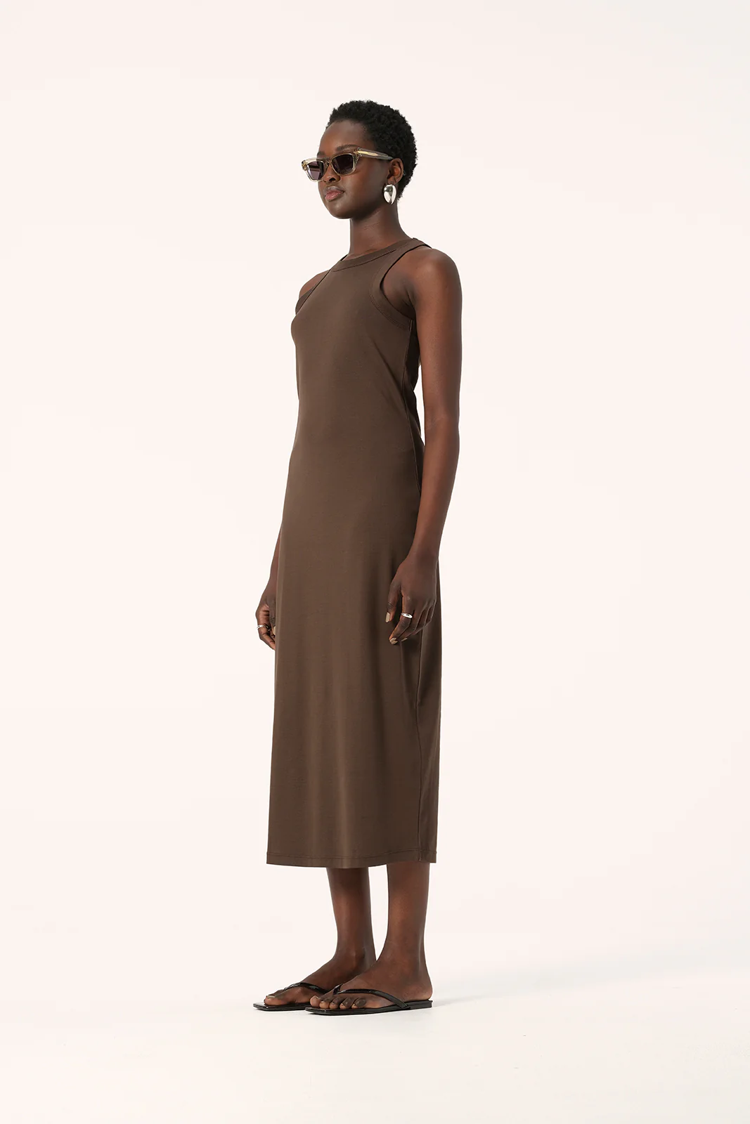 Zoe Tank Dress Chocolate - Image 4